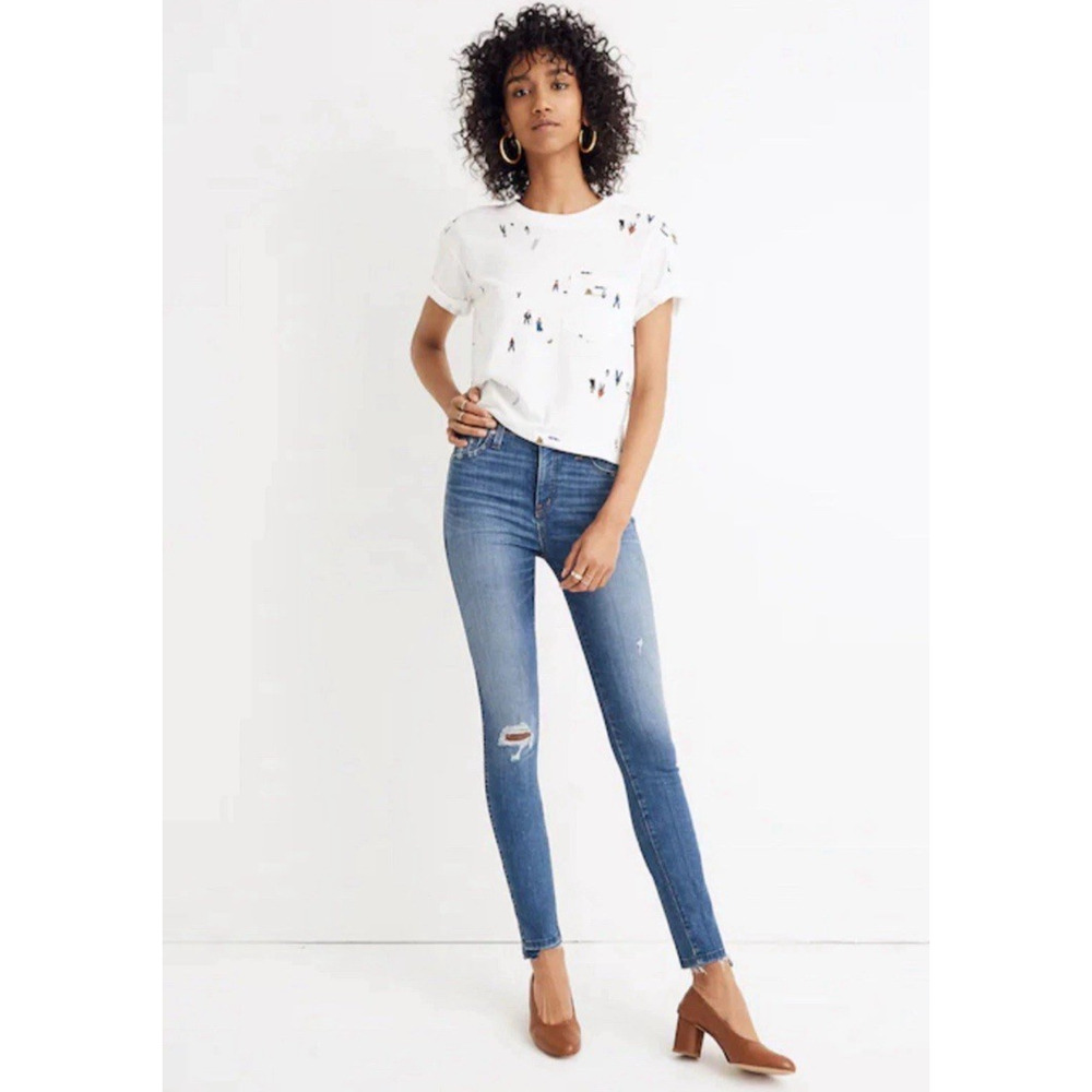 Madewell Jeans Size 26 Blue 10" High-Rise Skinny Crop Drop Step-Hem Edition - Picture 5 of 15